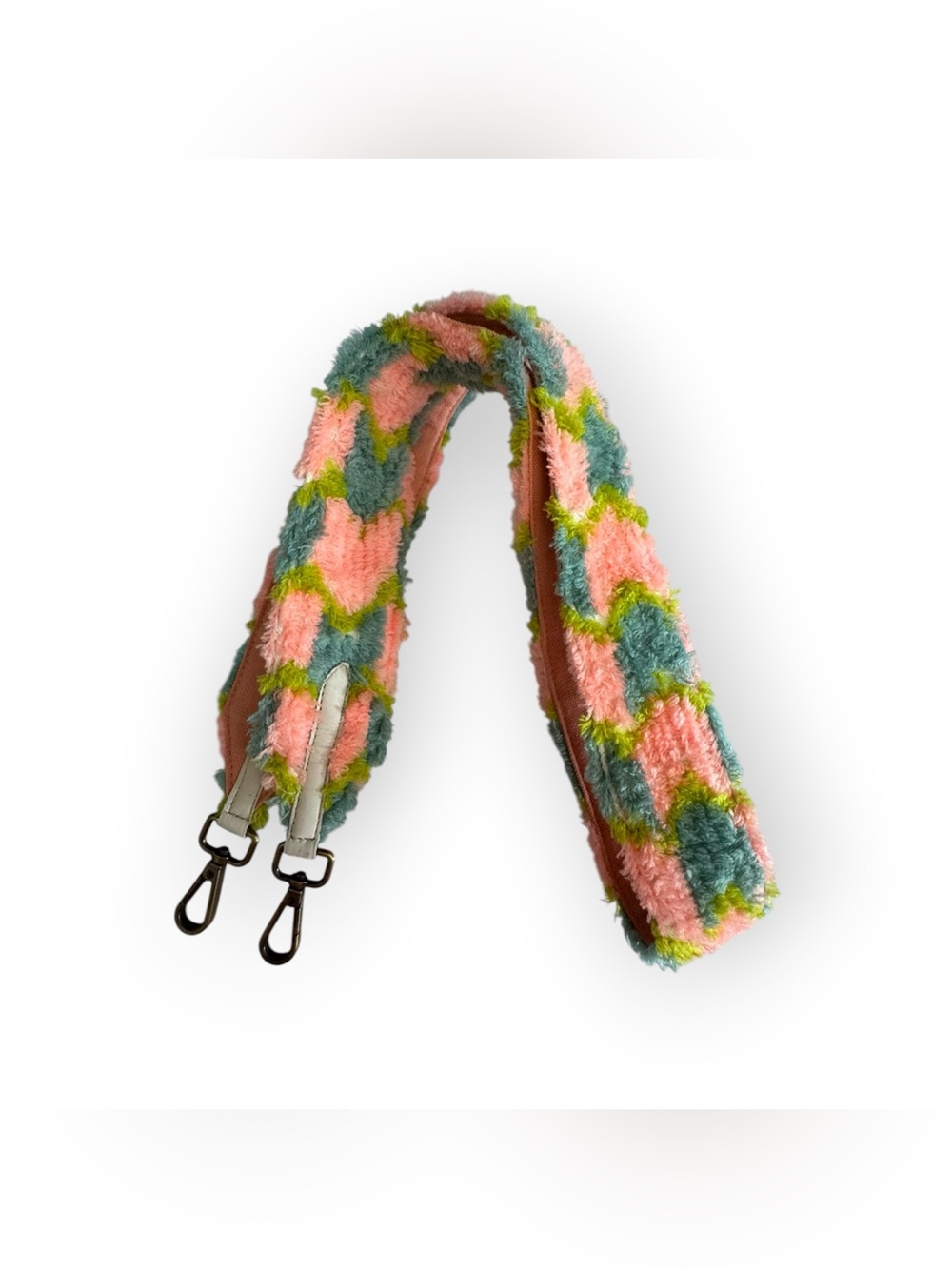 Anthropologie Plush Zigzag Strap in Pink, Blue & Green